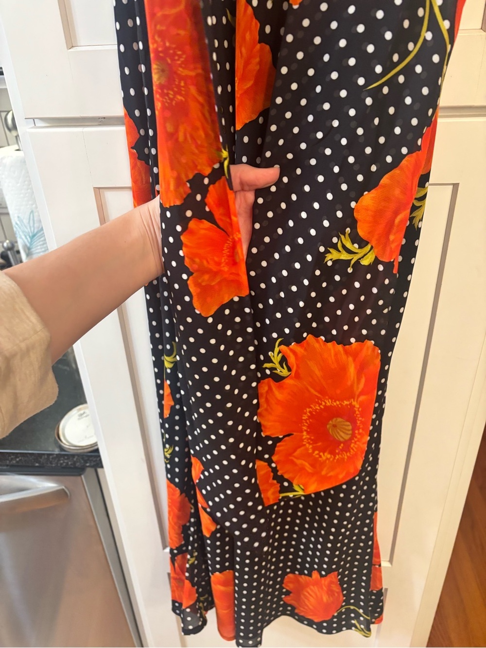 new Never Fully Dressed black poppy sophie dress in black red orange floral - Picture 7 of 11